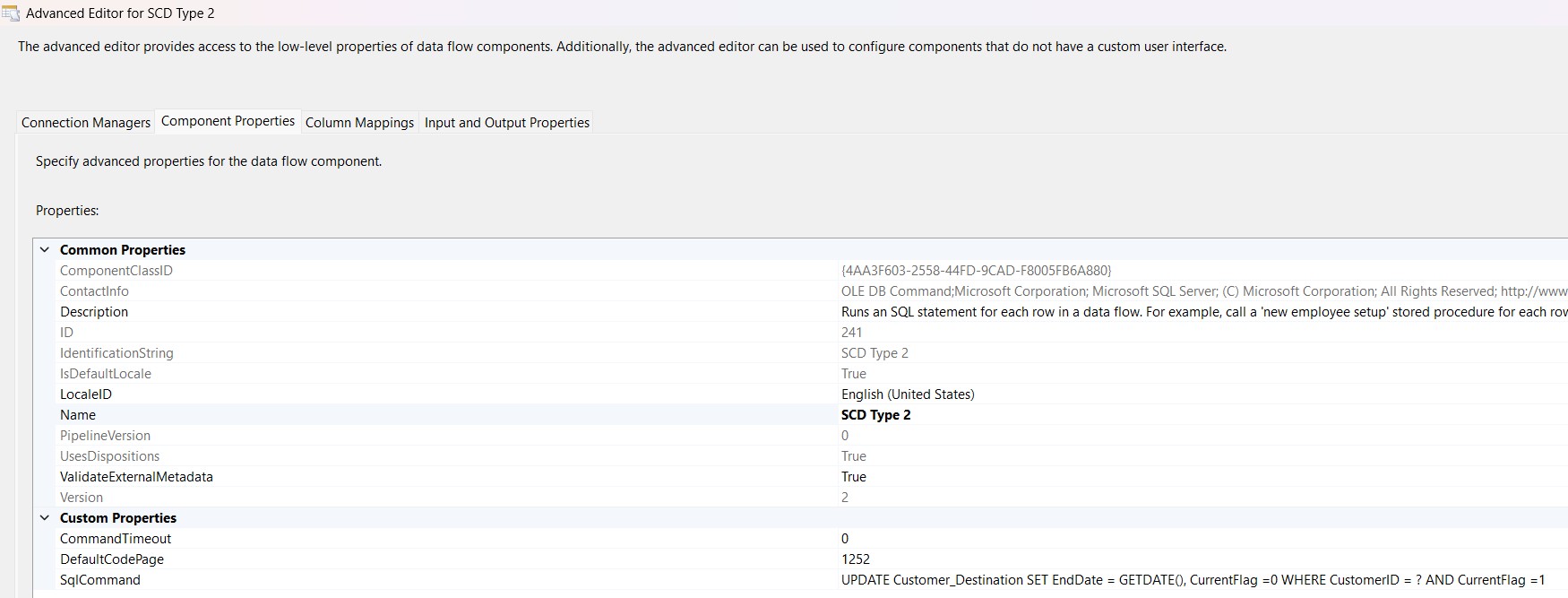 Type 1 Update OLE DB Command